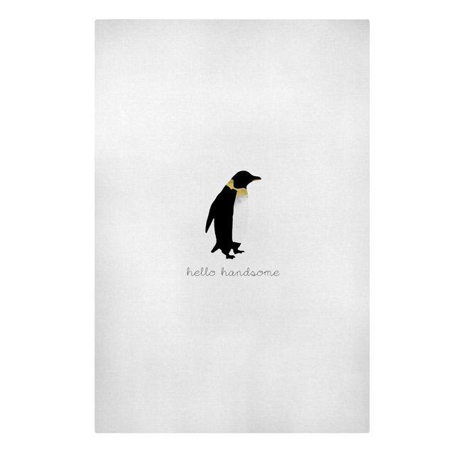 Quadro su tela - Citazione pinguino Hello Handsome