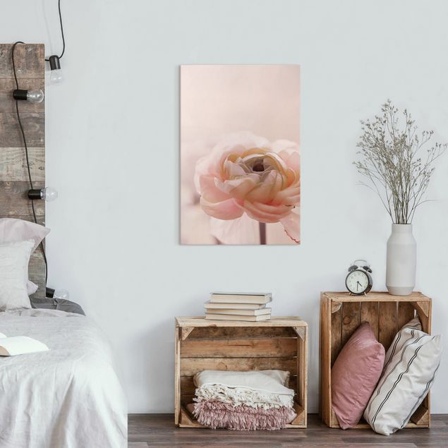 Quadri moderni per soggiorno Focus sul fiore rosa chiaro
