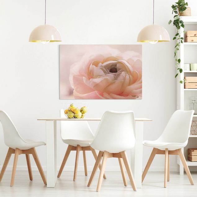 Quadri moderni per soggiorno Focus sul fiore rosa chiaro