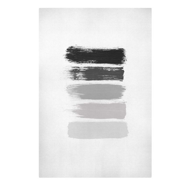 Quadro su tela - Righe in nero e grigio