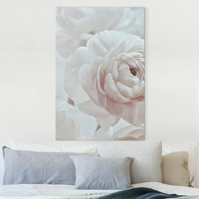 Tele rose Fiore bianco in un oceano di fiori