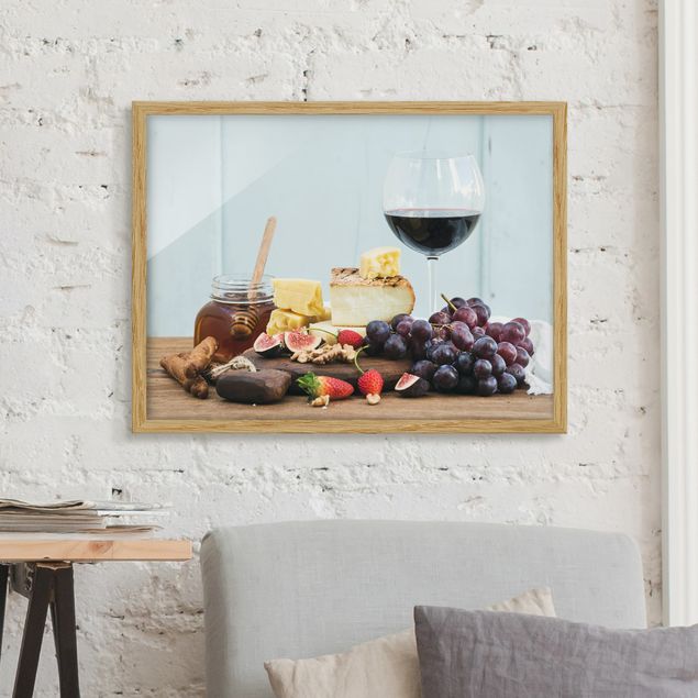 Poster con cornice - Cheese And Wine - Orizzontale 3:4