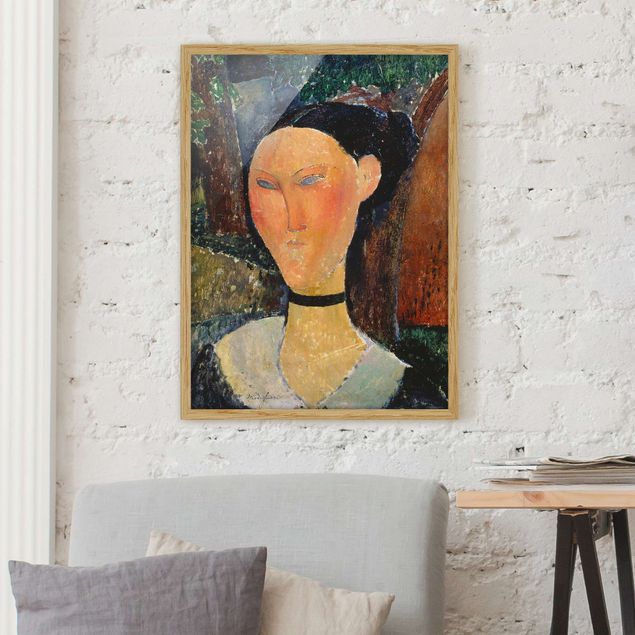 Amedeo Modigliani quadri Amedeo Modigliani - Donna con fascia di velluto al collo