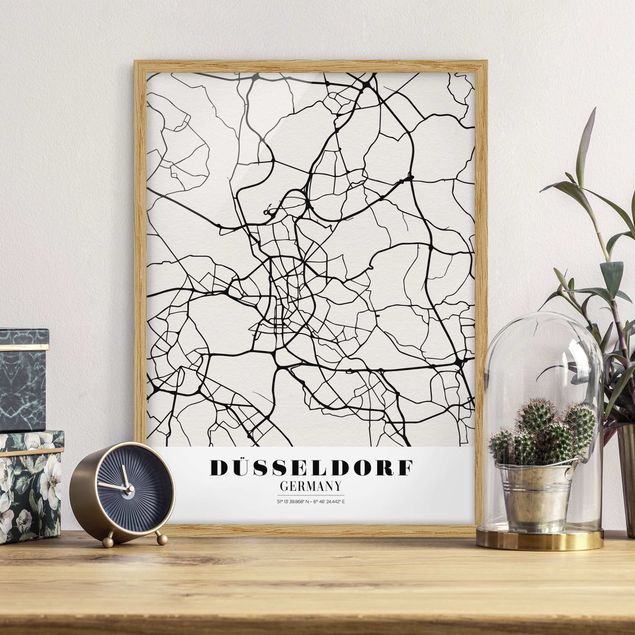 Poster con cornice - Dusseldorf City Map - Classic - Verticale 4:3
