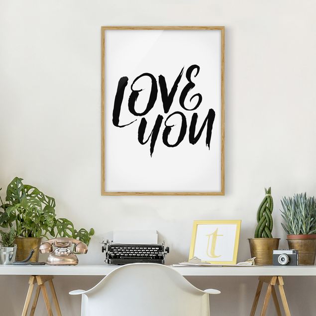 Poster con cornice - Love You - Verticale 4:3
