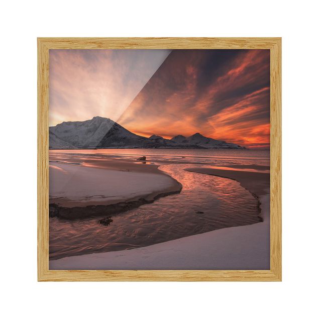 Poster con cornice - Golden Sunset - Quadrato 1:1