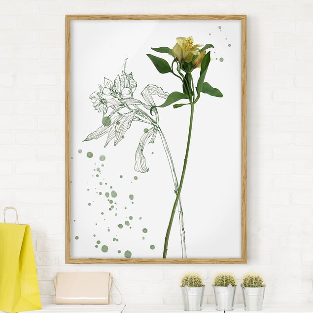 Poster con cornice - Botanico Acquerello - Lily