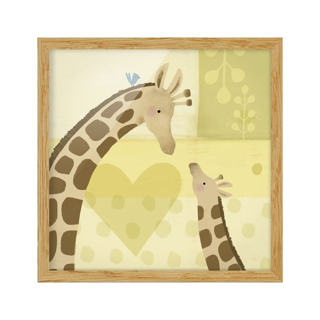 Poster con cornice - Mum And I - Giraffes - Quadrato 1:1