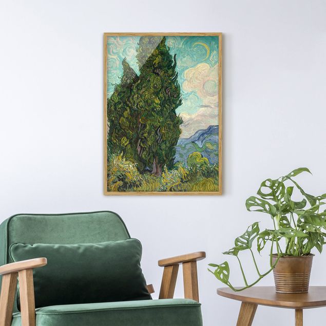 Poster con cornice - Vincent Van Gogh - Cypresses - Verticale 4:3