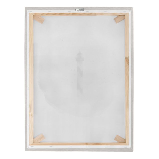Stampa su tela Acquerelli - Faro nella nebbia