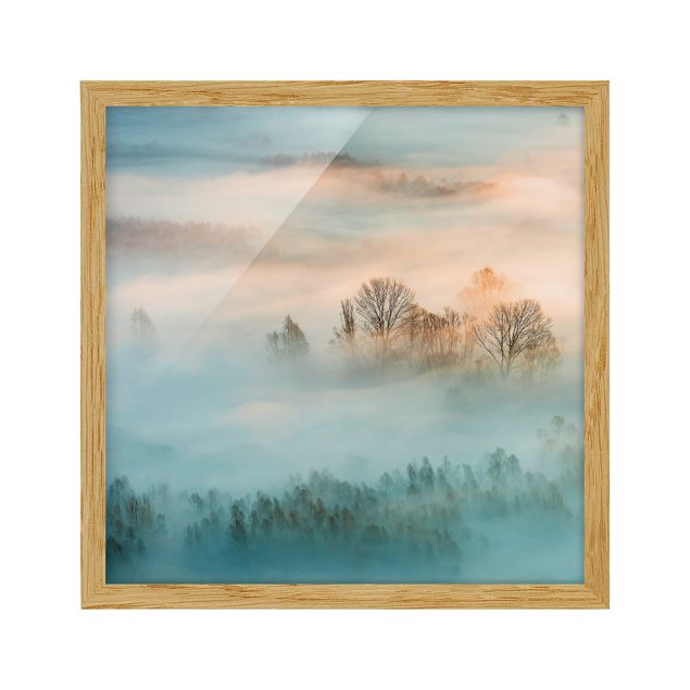 Poster con cornice - Fog At Sunrise - Quadrato 1:1