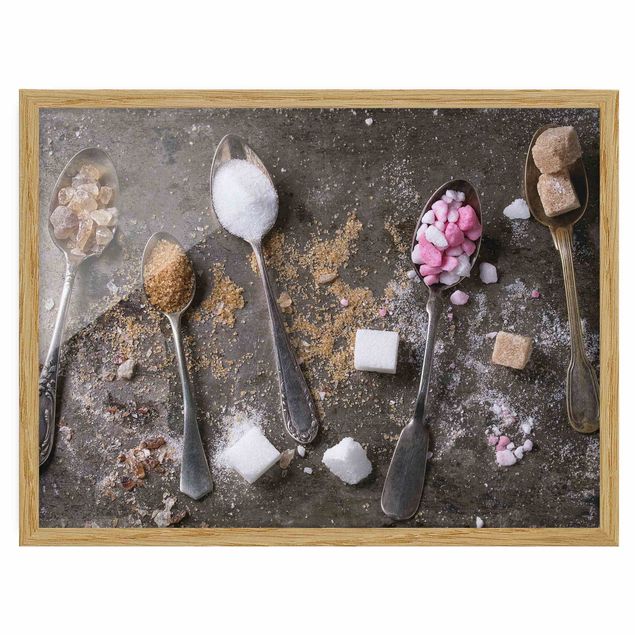 Poster con cornice - Vintage Spoon With Sugar - Orizzontale 3:4