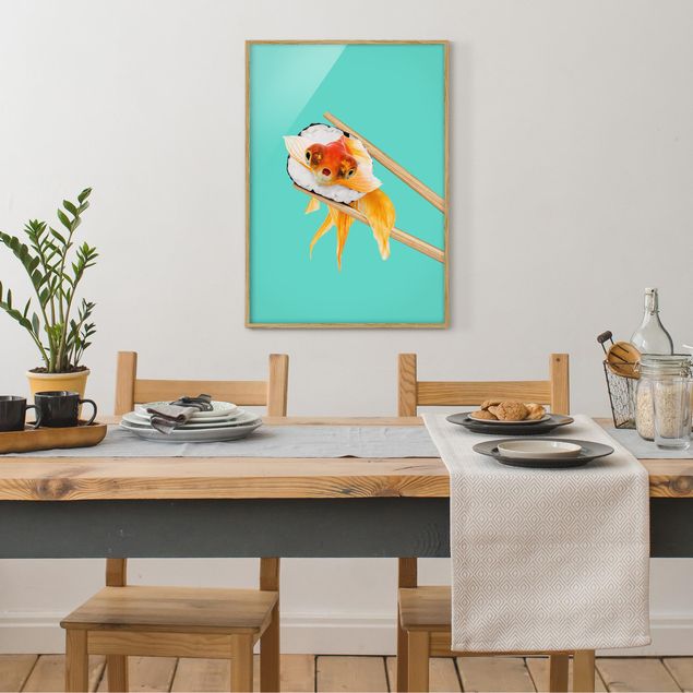 Poster con cornice - Sushi con Goldfish - Verticale 4:3
