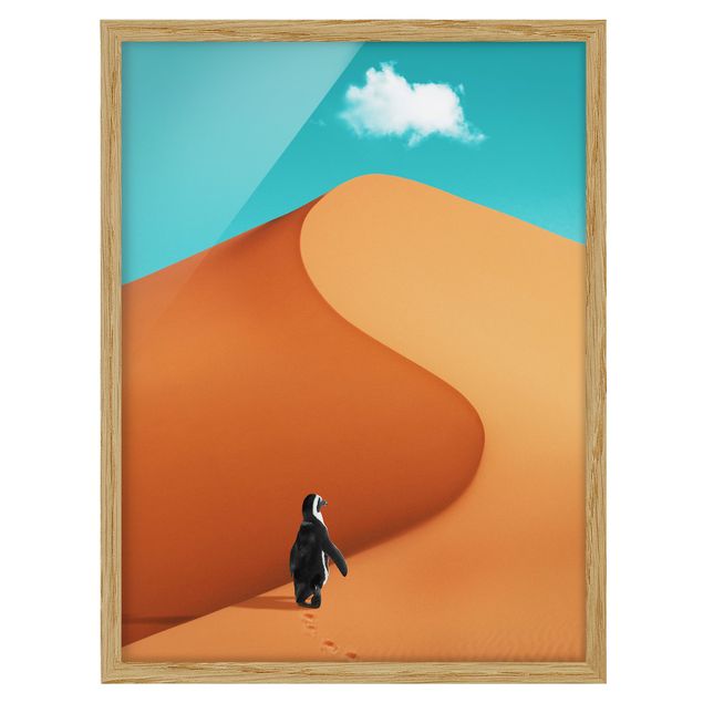 Poster con cornice - Deserto Con Penguin - Verticale 4:3