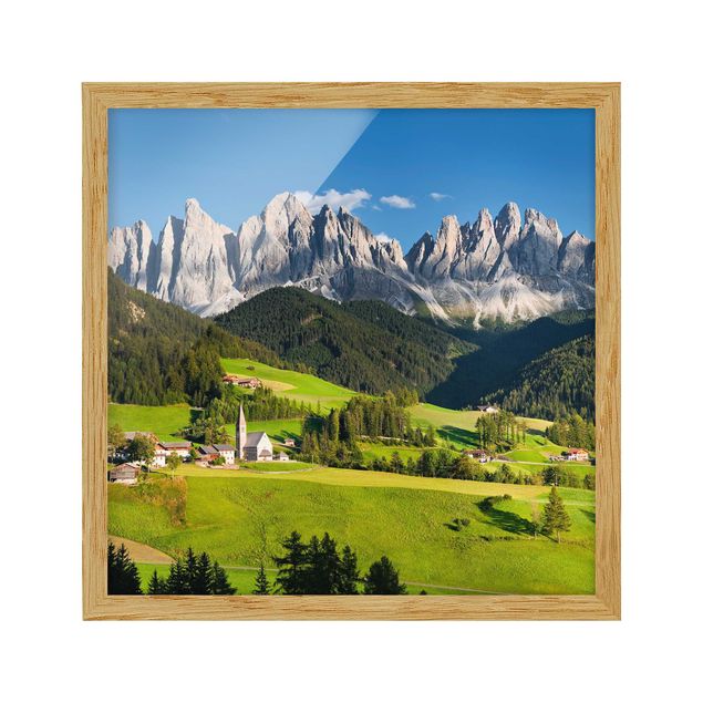 Poster con cornice - Geislerspitzen In South Tyrol - Quadrato 1:1