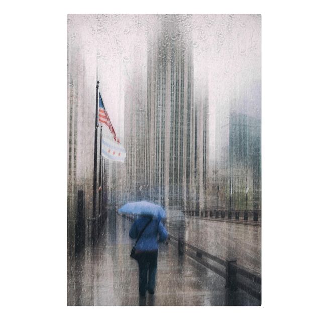 Stampa su tela - Rainy Chicago - Verticale 3:4