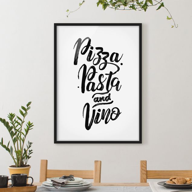 Poster con cornice - Pizza Pasta And Vino - Verticale 4:3