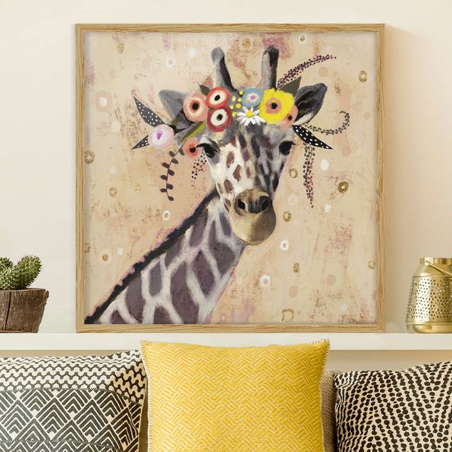 stampe animali Giraffa Klimt