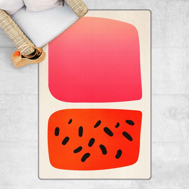 Tappeti bagno rossi Forme astratte - melone e rosa