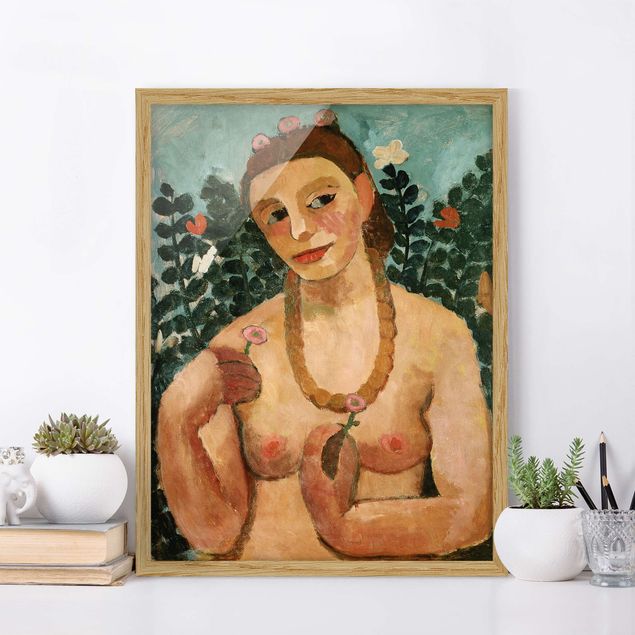 Poster con cornice - Paula Modersohn-Becker - Self Portrait With Amber Necklace - Verticale 4:3