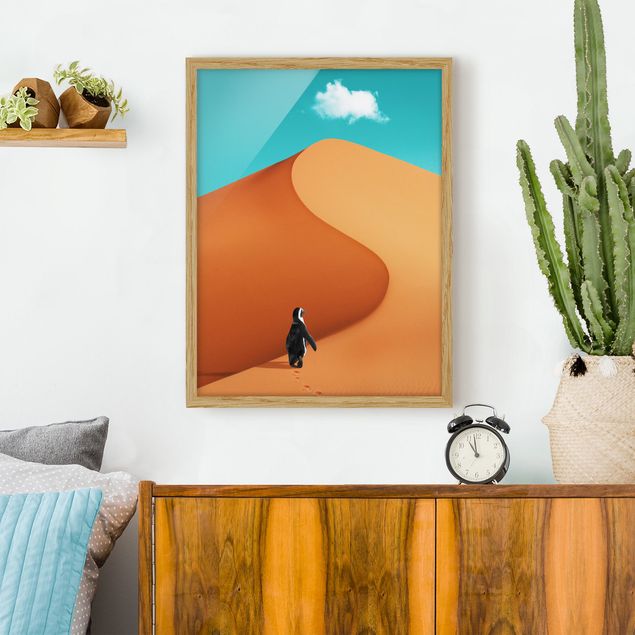 quadri con animali Deserto con pinguino
