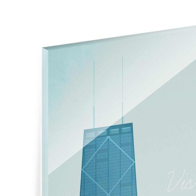 Quadro in vetro - Poster viaggio - Chicago - Verticale 3:2