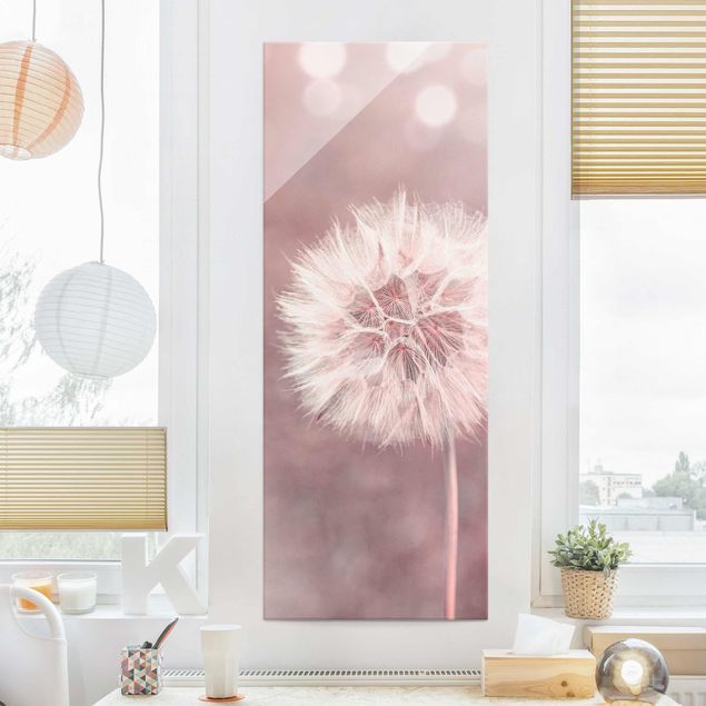 Lavagna magnetica vetro Bokeh di Soffione rosa chiaro