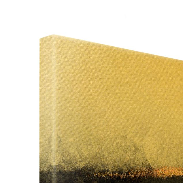 Quadro su tela oro - Orizzonte dorato astratto bianco e nero