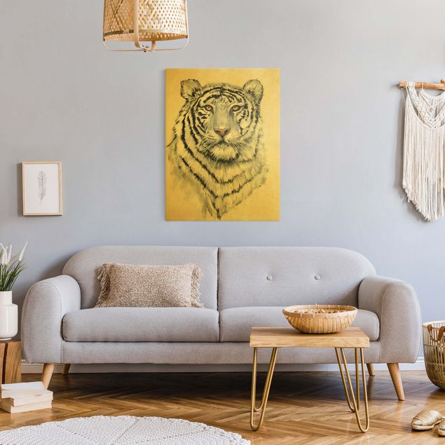 Riproduzione quadri su tela Ritratto di tigre bianca I