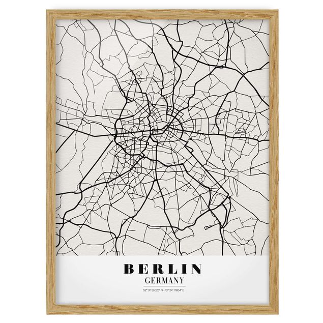 Poster con cornice - Berlin City Map - Classic - Verticale 4:3