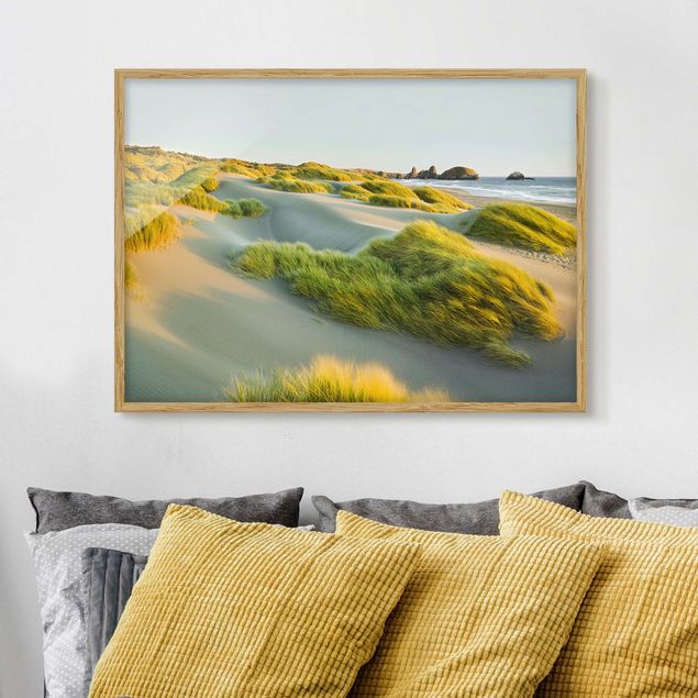 Poster con cornice - Dunes And Grasses At The Sea - Orizzontale 3:4