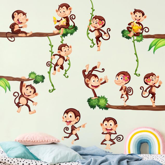 Adesivo murale - Scimmie della giungla