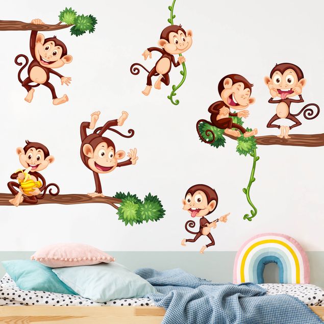 Adesivi murali Animali Cartoon Rimovibili Baby Camera da Letto Camera dei Bambini Adesivi Decorazione Adesivi murali Asilo misurazione Altezza-R Sezione Cartone Animato Mappa XL7123 