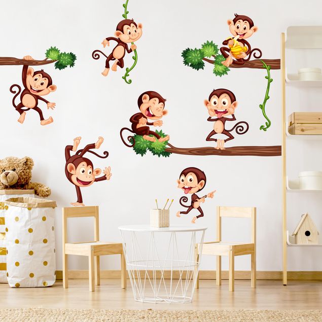 Adesivo murale - Famiglia della scimmia