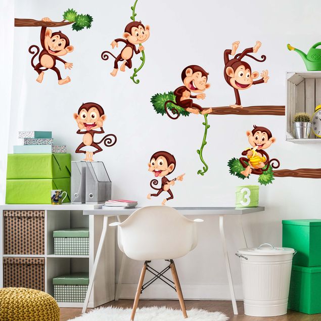 Adesivo murale - Famiglia della scimmia