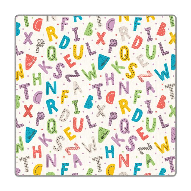 Tappeti  - Alfabeto con cuori e puntini colorati