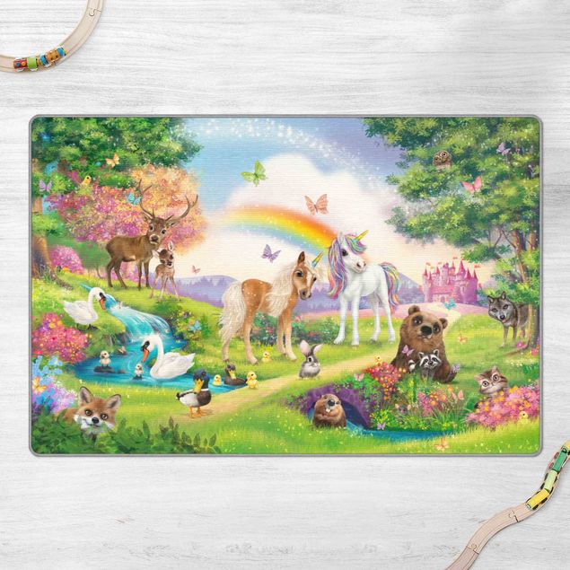 Tappeti arcobaleno Animal Club International - Foresta magica con unicorno