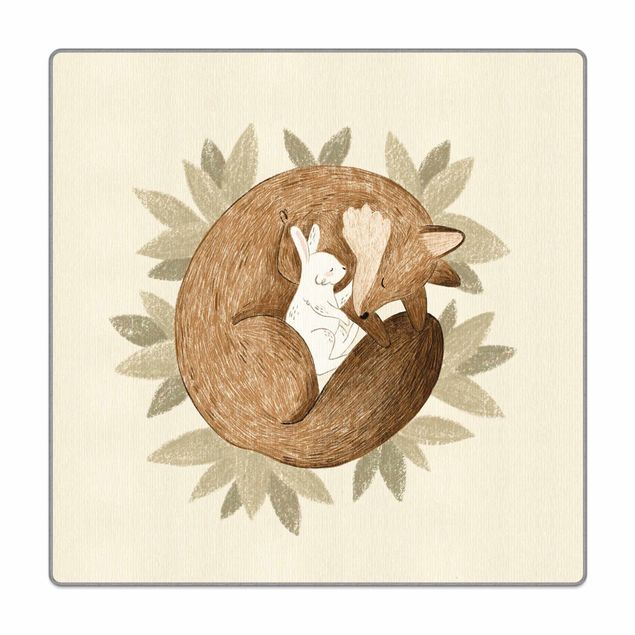 Tappeti  - Anna Lunak - Illustrazione di volpe e lepre