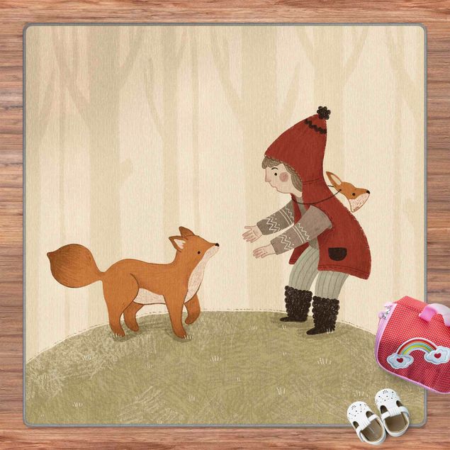 Tappeti crema Anna Lunak - Illustrazione degli amici della foresta