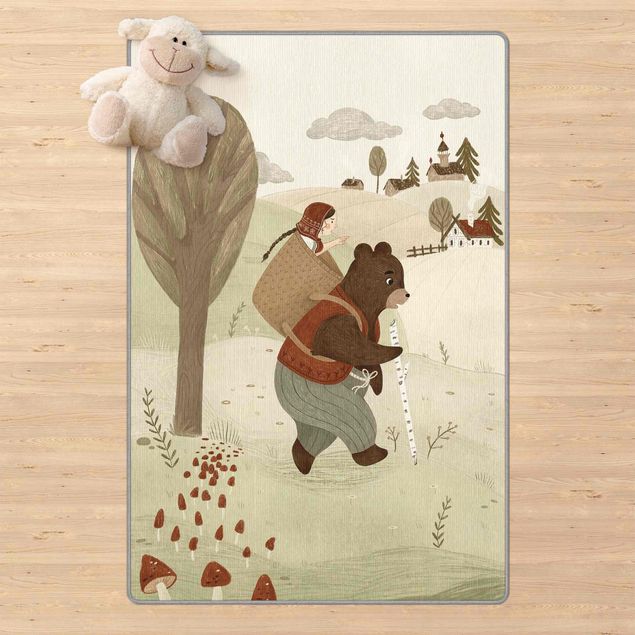 Tappeti beige Anna Lunak - Illustrazione di Masha e Orso