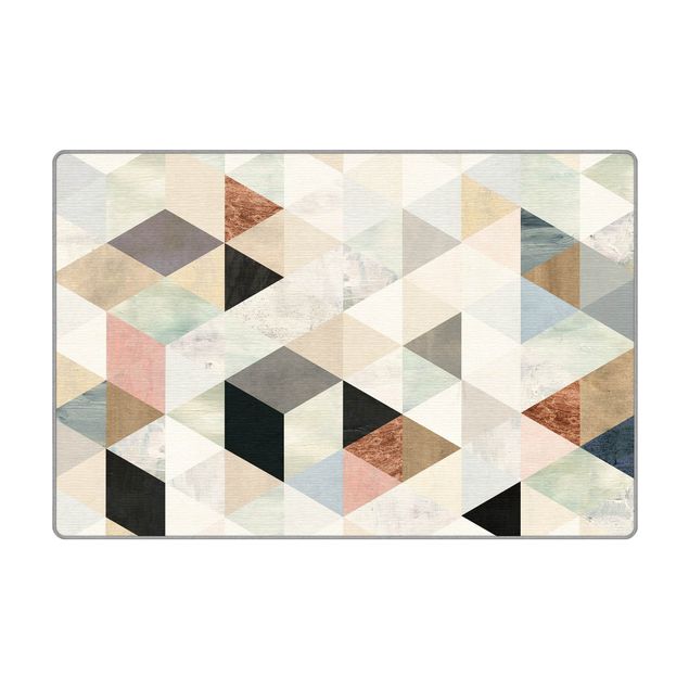 Tappeti  - Mosaico in acquerello con triangoli I