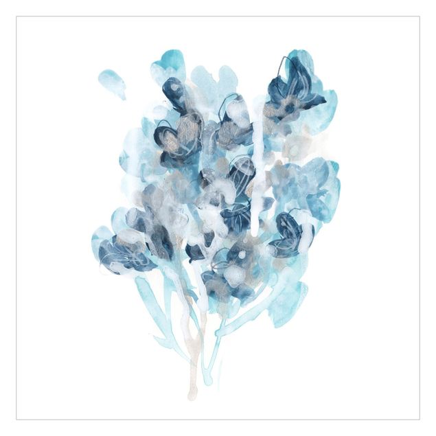 Carta da parati - Ombreggio di bouquet in acquerello blu