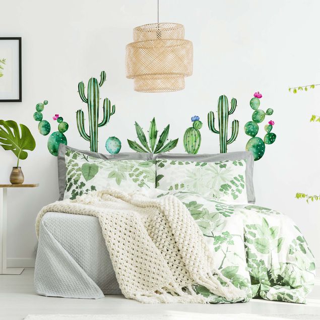 Adesivo murale - Set di cactus dell'acquerello