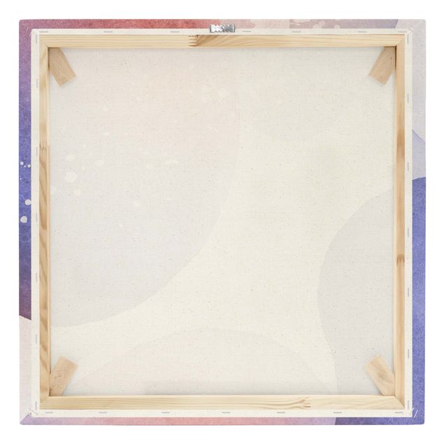Quadro su tela naturale - Paesaggio con bolle d'acqua in acquerello - Quadrato 1:1