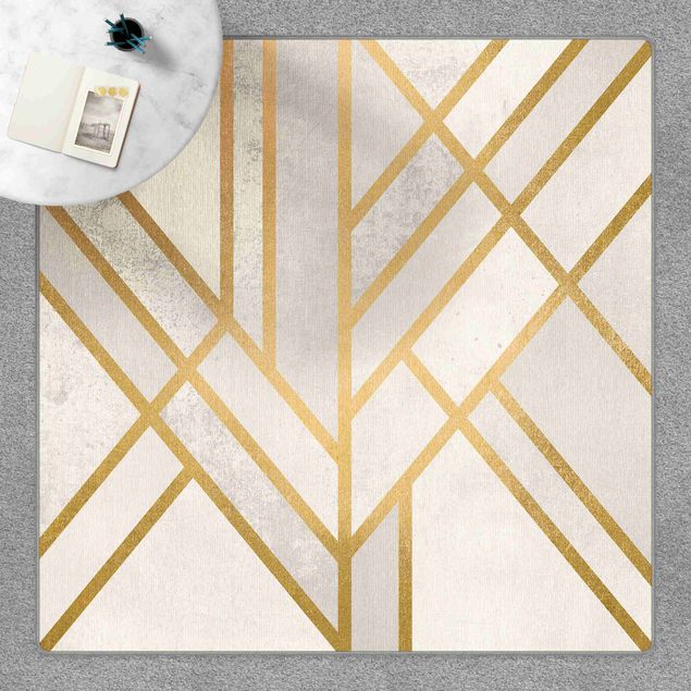 Tappeti oro Geometria Art déco in bianco e oro