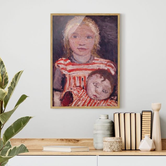 Poster con cornice - Paula Modersohn-Becker - Girl With Doll - Verticale 4:3