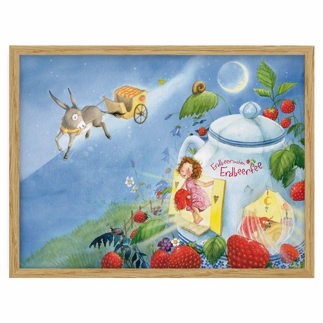 Poster con cornice - The Strawberry Fairy - Dream Donkey Casimir - Orizzontale 3:4
