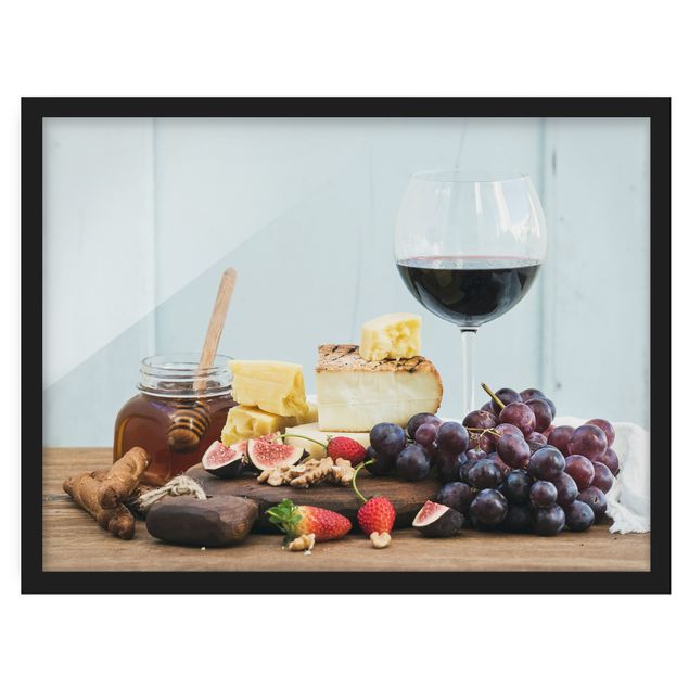 Poster con cornice - Cheese And Wine - Orizzontale 3:4