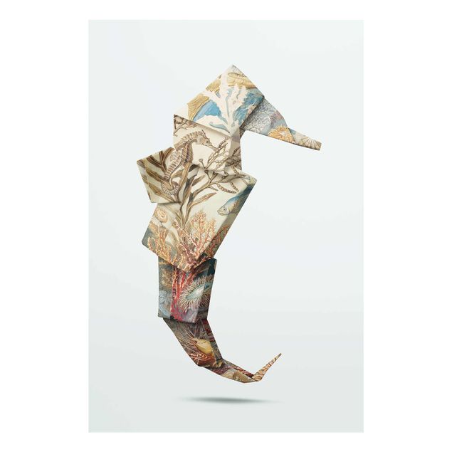 Quadro in vetro - origami Seahorse - Verticale 3:2