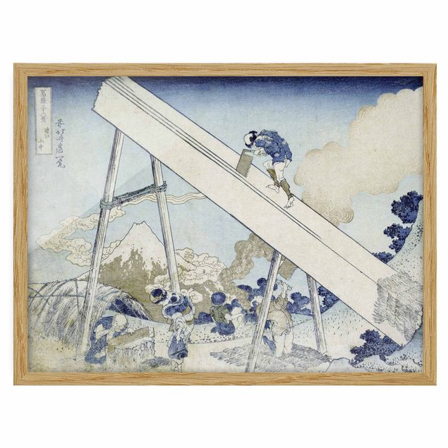 Poster con cornice - Katsushika Hokusai - In The Totomi Mountains - Orizzontale 3:4